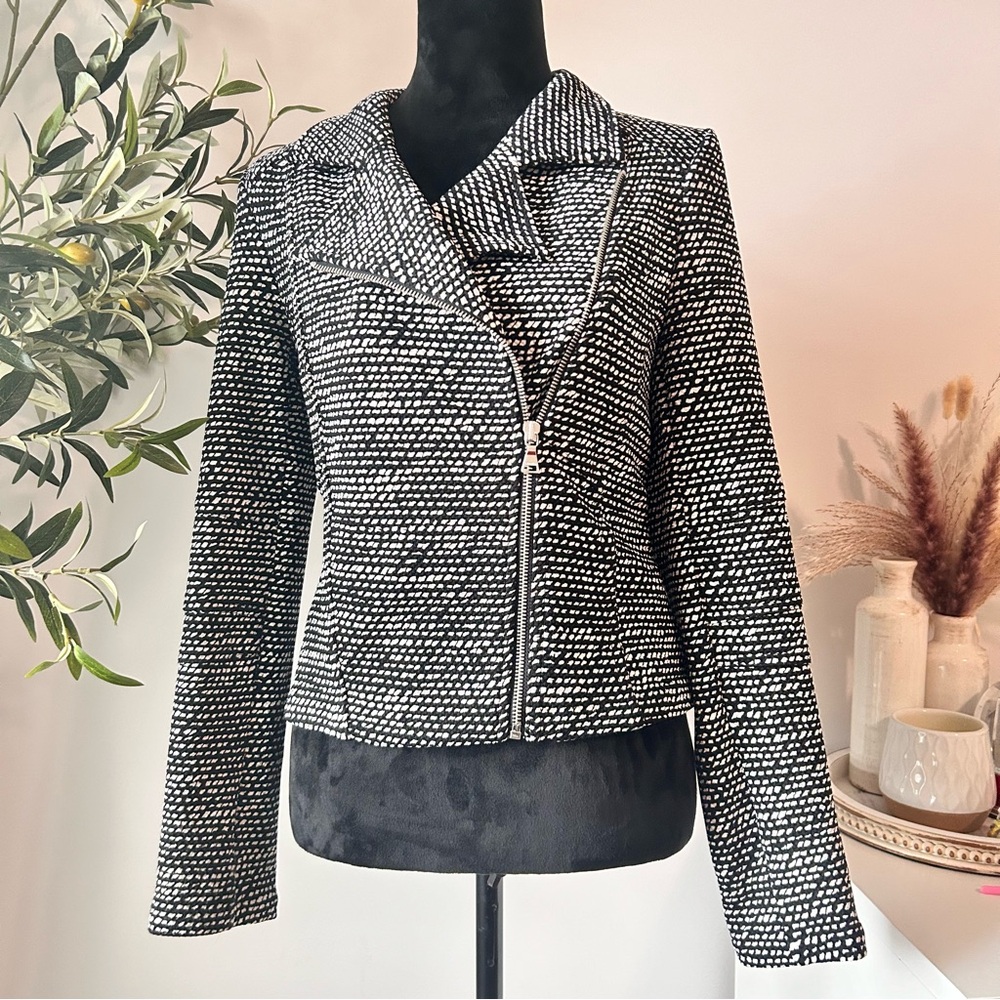 Express  Asymmetrical Knit Moto Jacket Size M